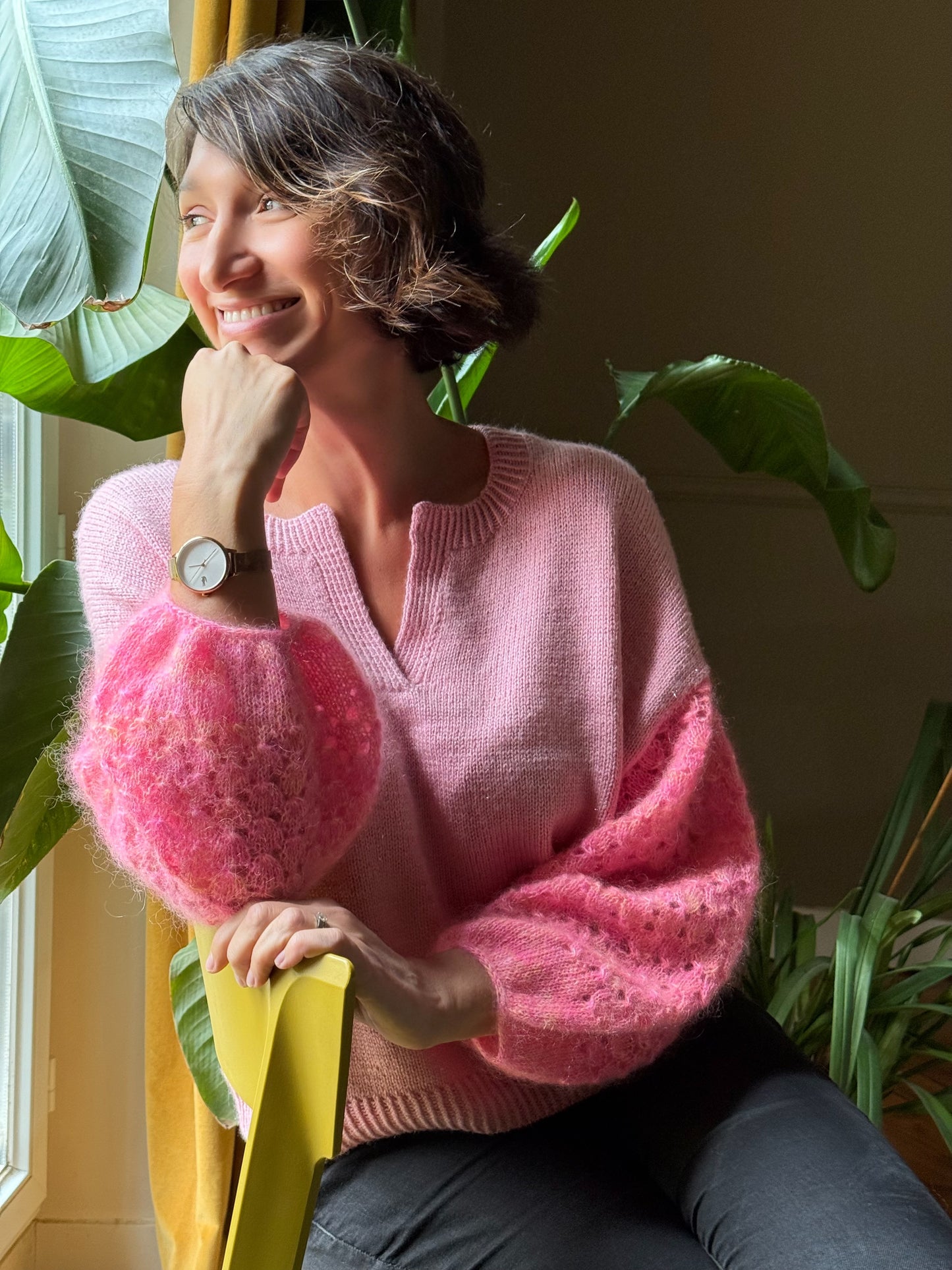 Combo laine pour tricoter le pull Flecks of Sunshine (design Heidi Kastner)