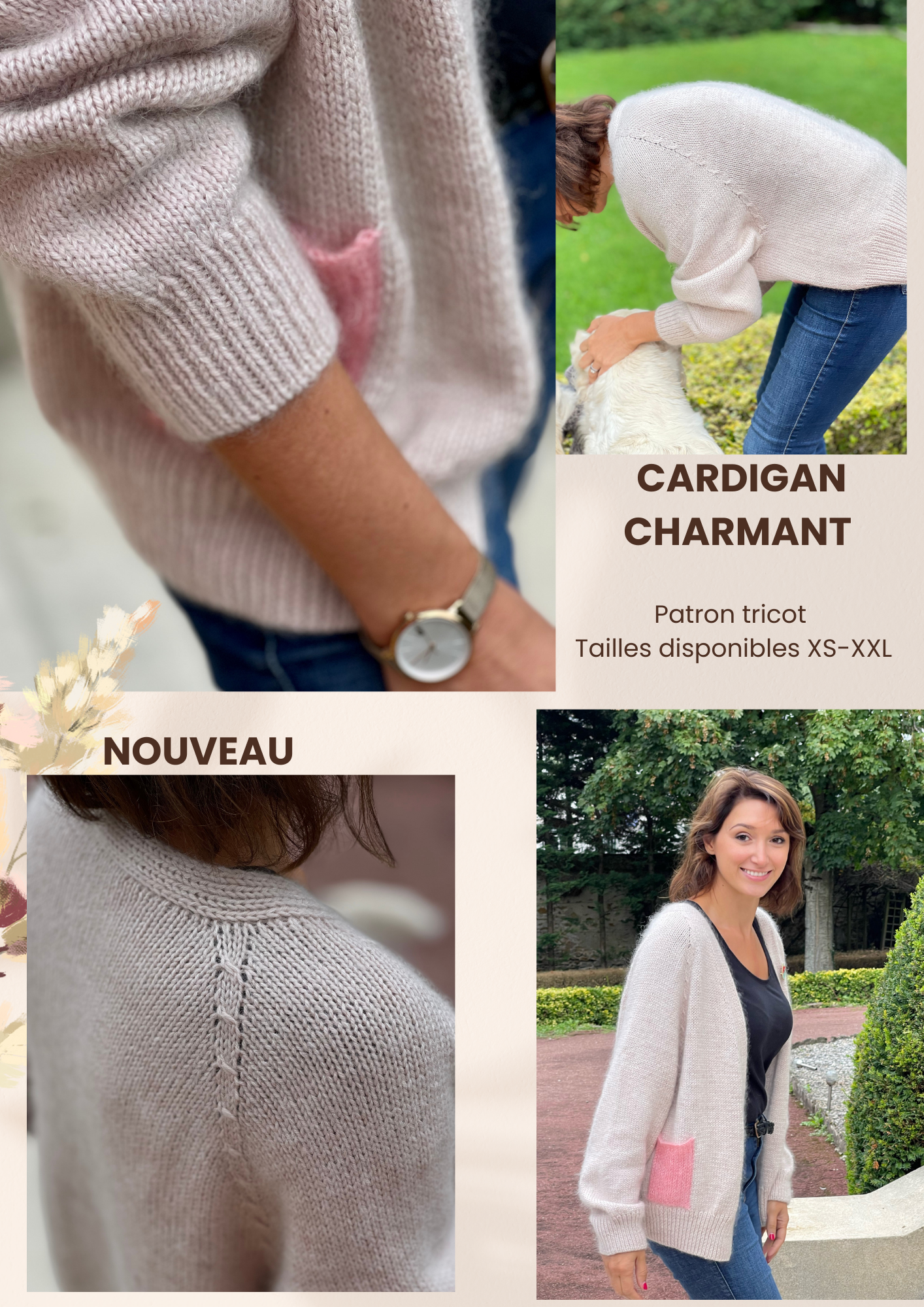 Cardigan Charmant Patron tricot PDF Français