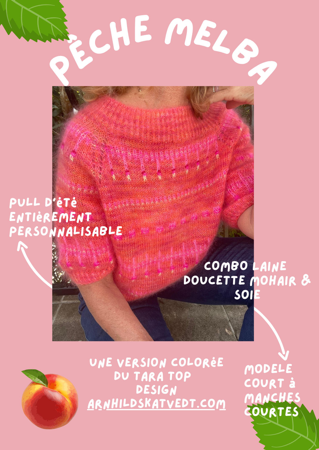 Tara Top Peche Melba Combo laine