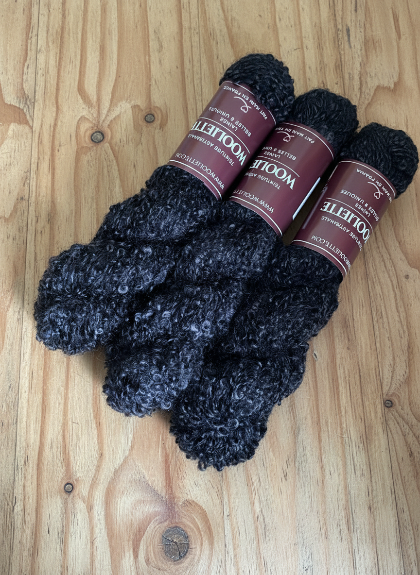 Écheveaux laine Capri chunky kid mohair bouclette teinte main sur commande Wooliette