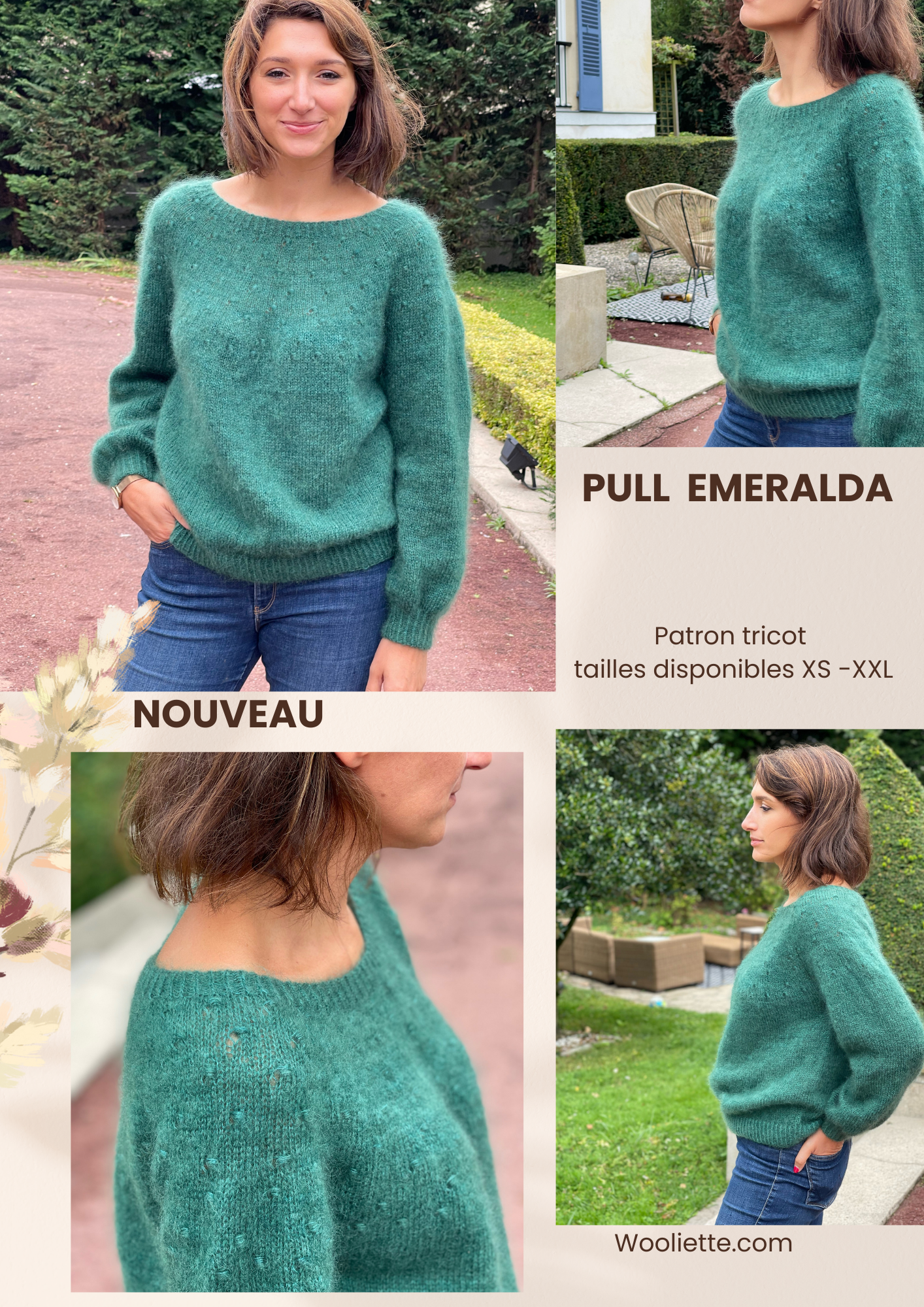 Pull Emeralda Patron tricot PDF Français