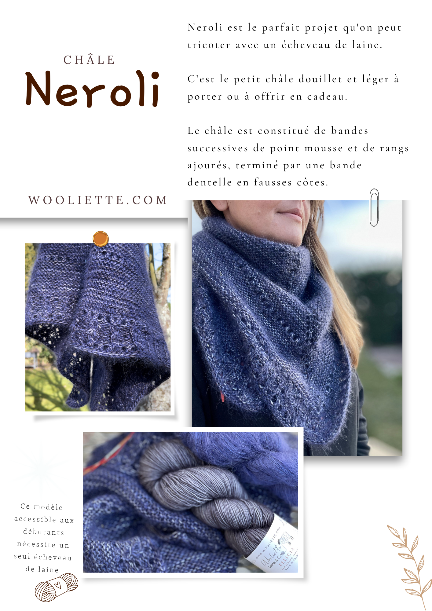 Kit Châle Neroli Hi Dear Patron Offert