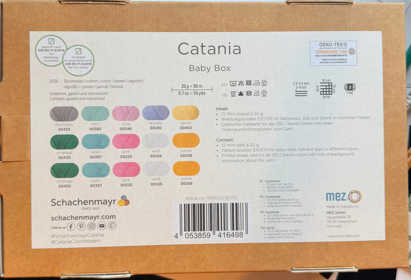 Schachenmayr Amigurumi Box Catania BABY BOX – Pack 15 Couleurs Coton Mercerisé | Wooliette (Copie)