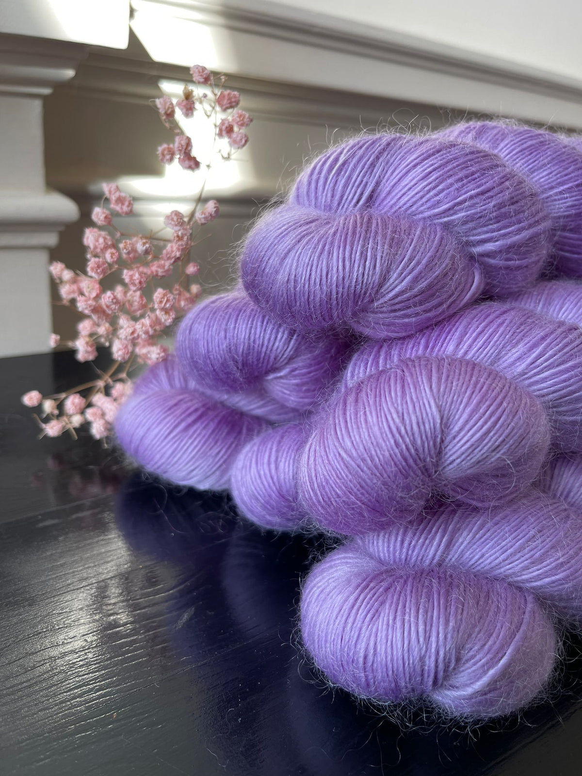 Laine Bellezza Romantica mérinos kid mohair Helenica violet orchidée teinte main Wooliette