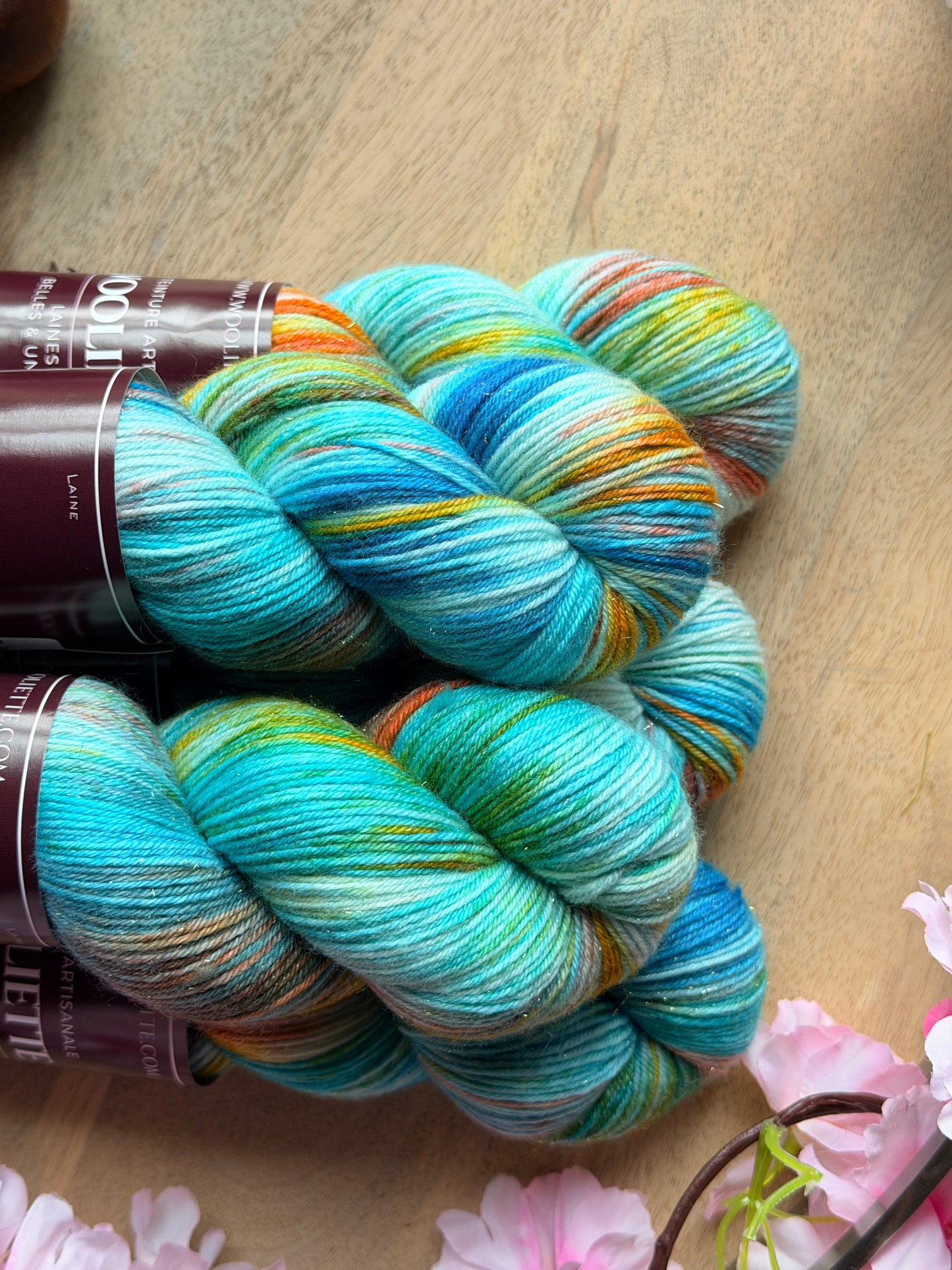 Laine à chaussettes pailletée multicolore mérinos nylon fingering France Wooliette