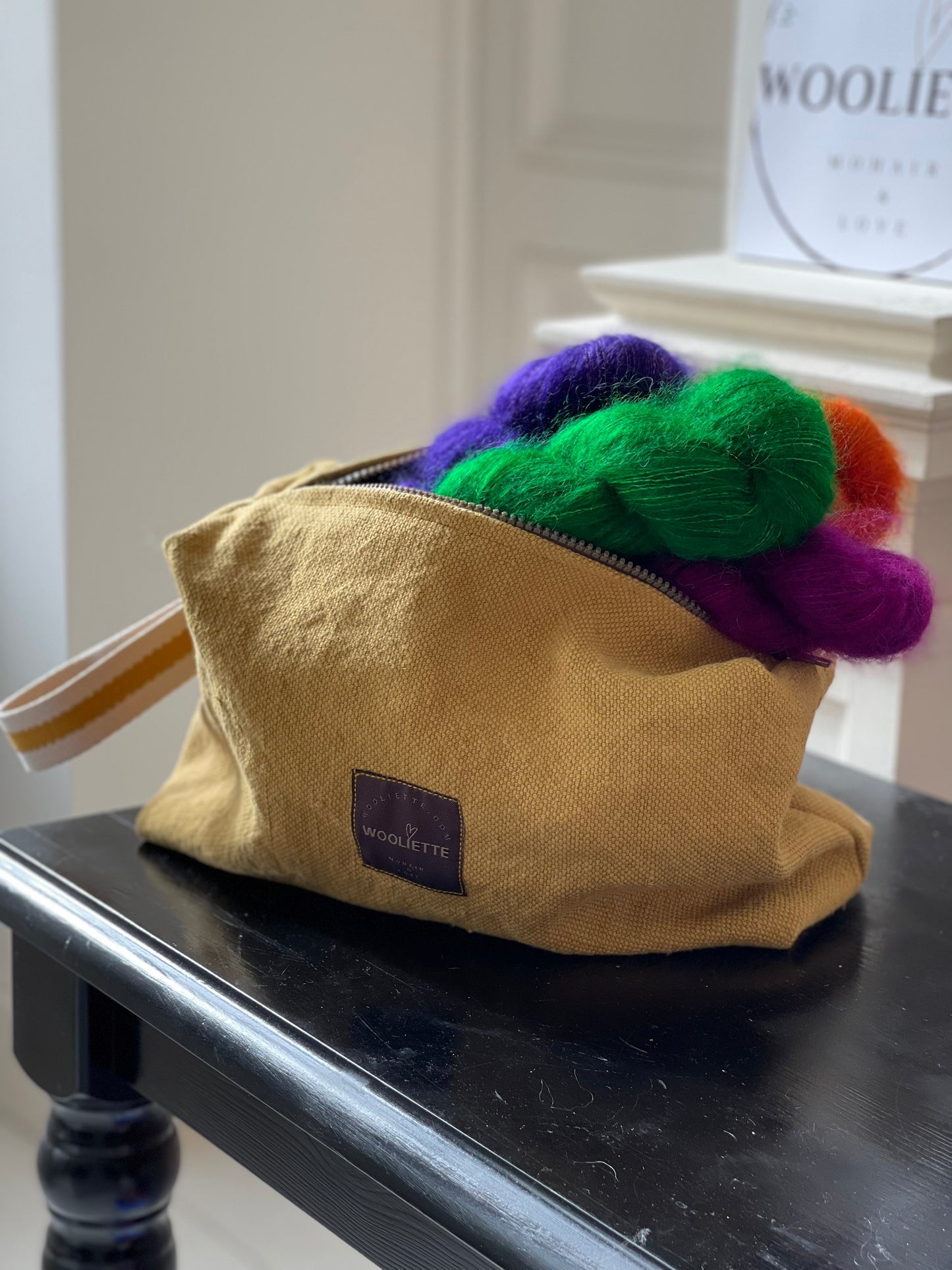 Trousse à ouvrage en lin