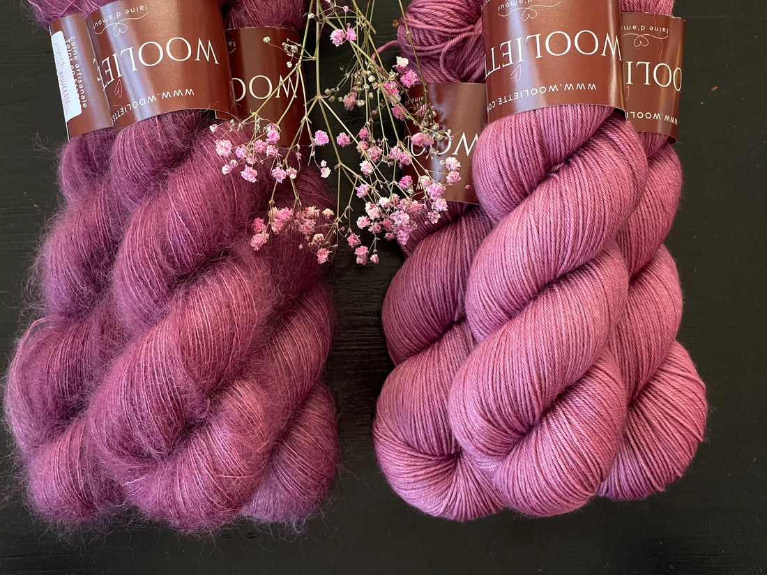laine artisanale Wooliette- j'ai deux amours -teint en France