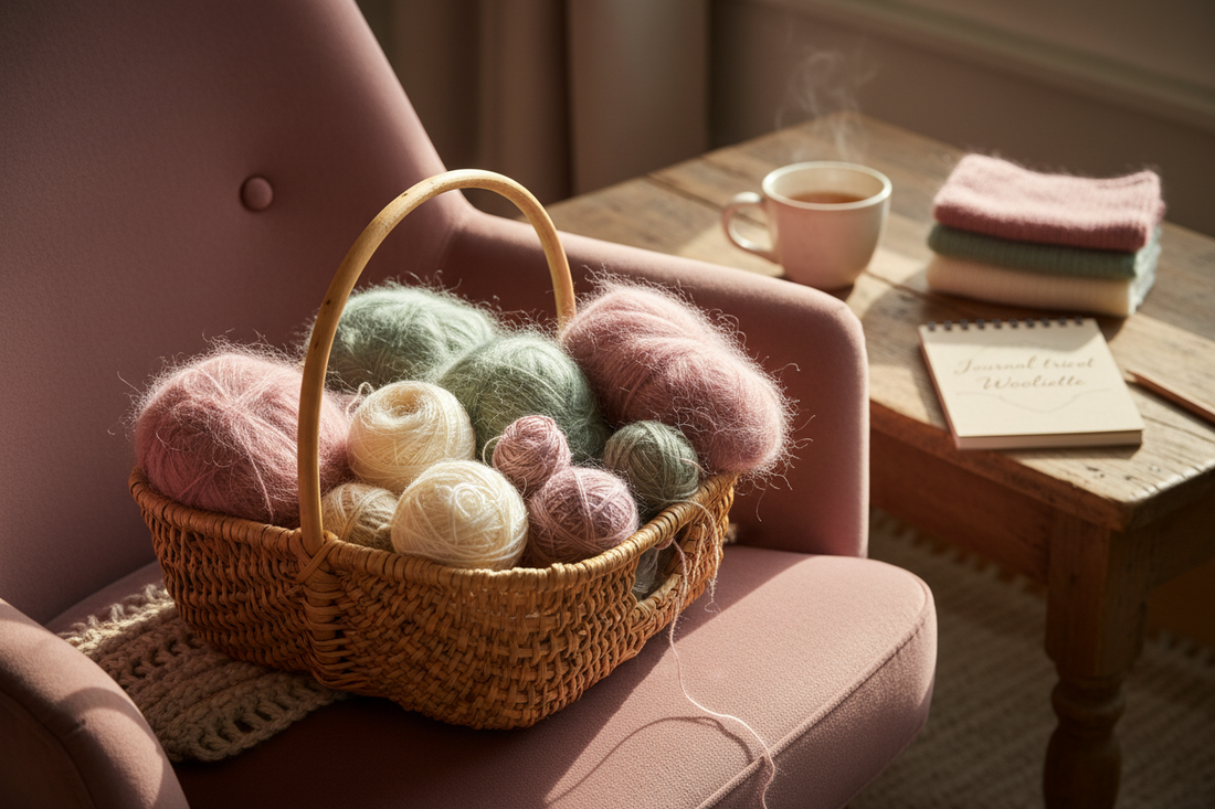 laine artisanale éthique Wooliette, mohair et soie, teint en France, 