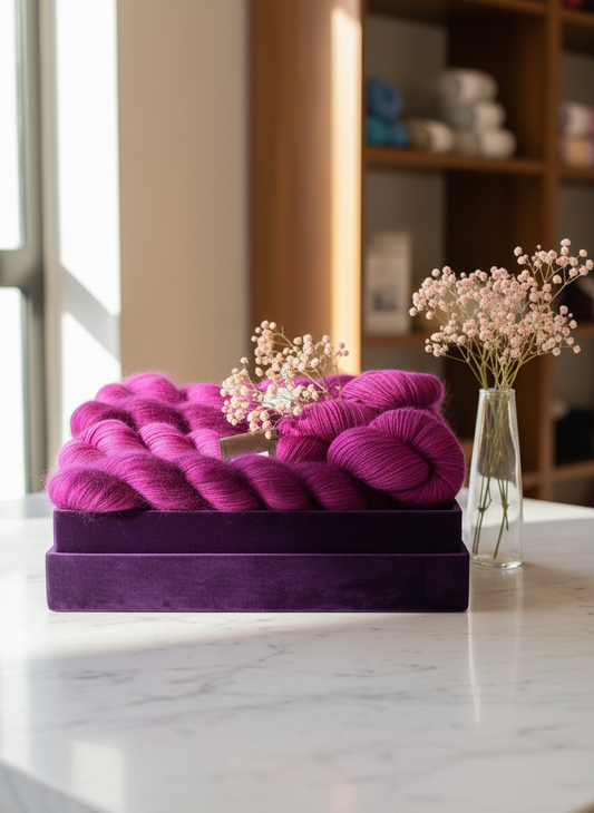 laine artisanale Wooliette coloris Barocco, teint en France, laine à tricoter haut de gamme