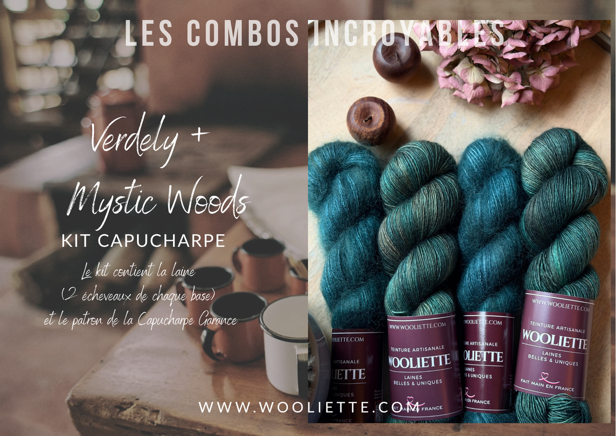 Kit laine et patron Capucharpe Garance base Yalux + Mohair