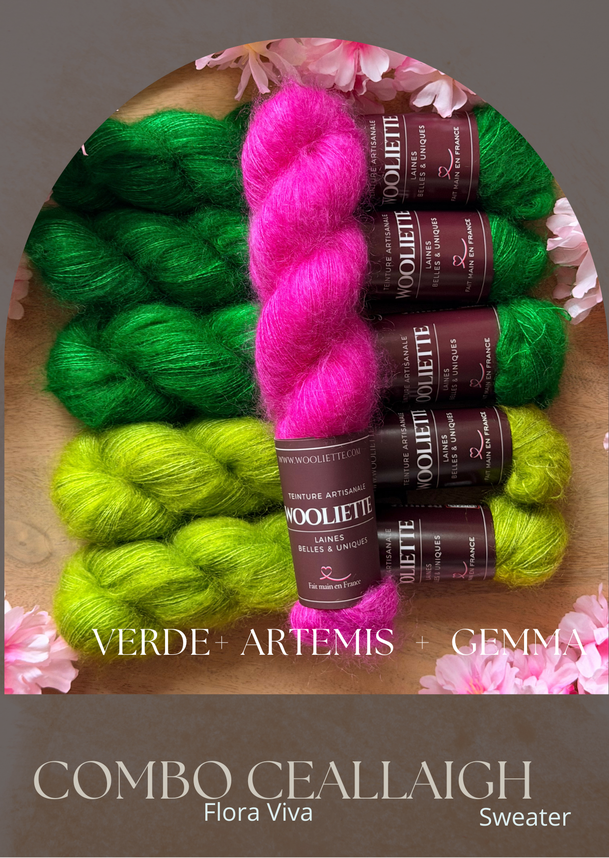 Combo Pull Ceallaigh Sweater (Flora Viva) - Mohair Soie Doucette