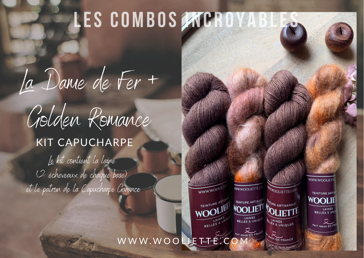 Kit laine et patron Capucharpe Garance base Yalux + Mohair