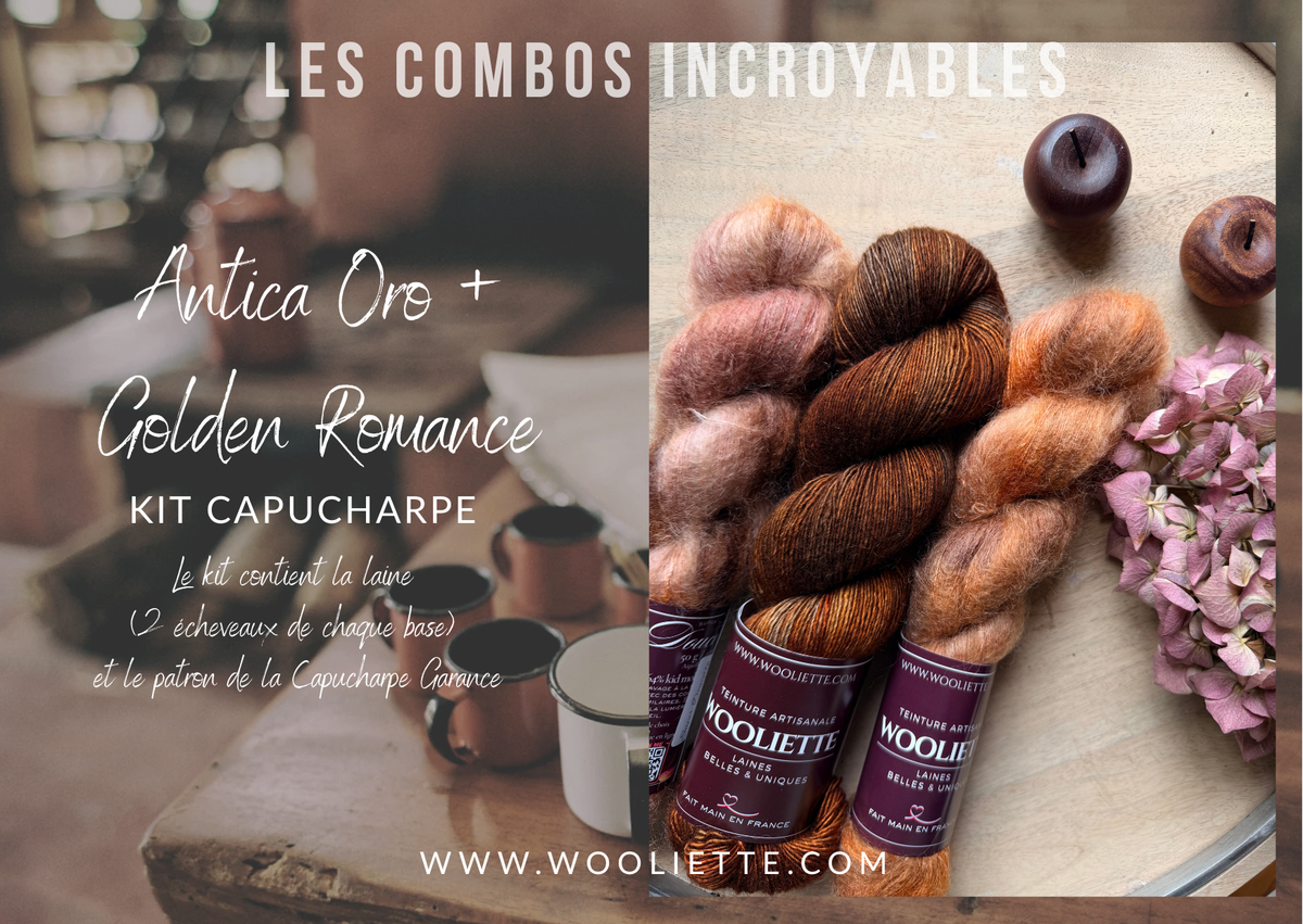 Kit laine et patron Capucharpe Garance base Yalux + Mohair