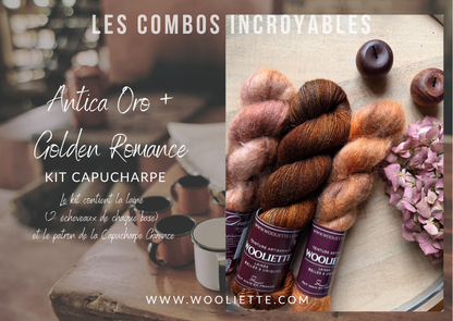 Kit laine et patron Capucharpe Garance base Yalux + Mohair