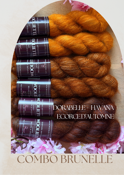 Combo Laine Pull Brunelle + Patron PDF Offert - Mohair Soie - Wooliette