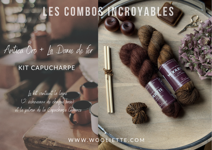 Kit laine et patron Capucharpe Garance base Yalux + Mohair