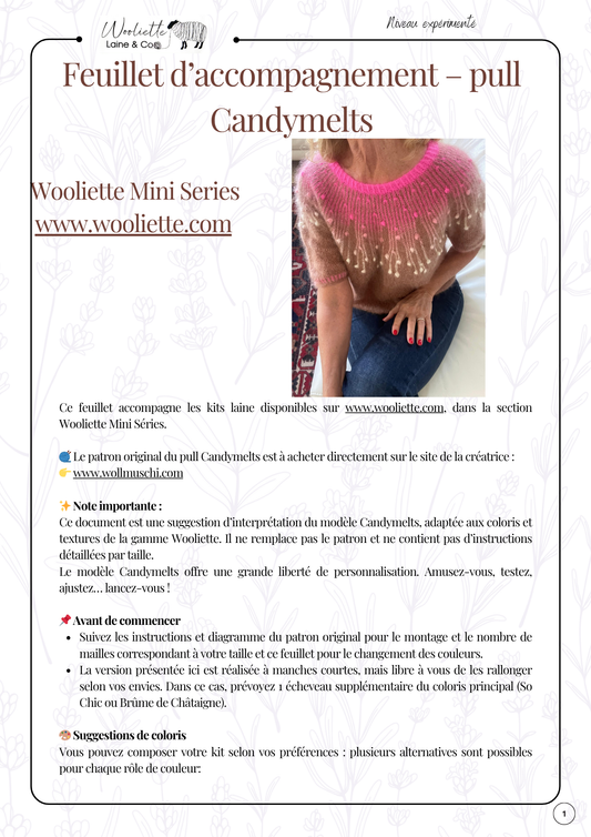 Feuillet explicatif Candymelts version Wooliette Mini Series PDF FR