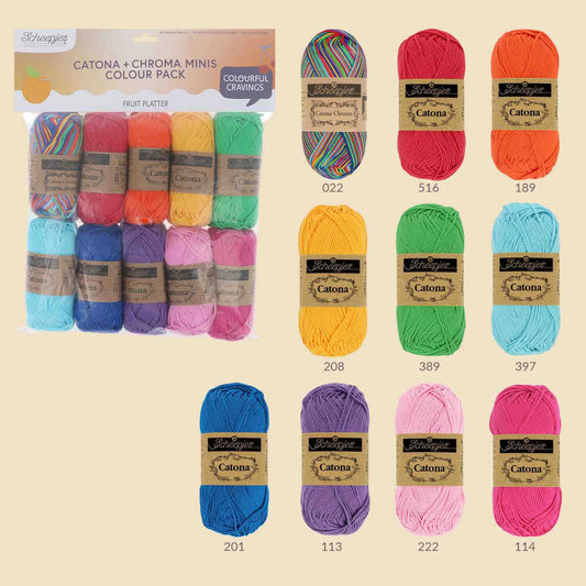 Scheepjes Fruit Platter – Pack 10 Couleurs Coton Mercerisé | Wooliette