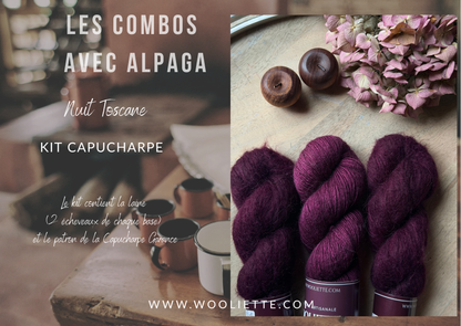 Kit laine et patron Capucharpe Garance base Alpaga