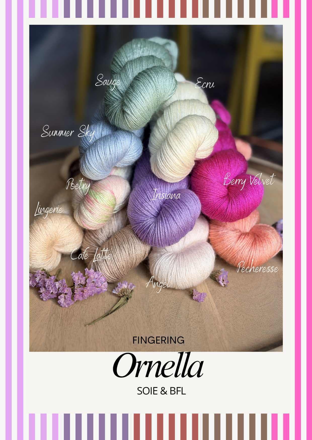 Ornella Fingering Berry Velvet – Fil BFL Soie | Wooliette