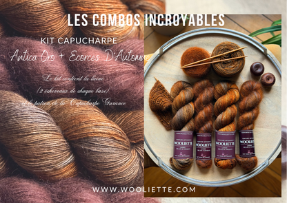 Kit laine et patron Capucharpe Garance base Yalux + Mohair