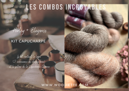 Kit laine et patron Capucharpe Garance base Yalux + Mohair