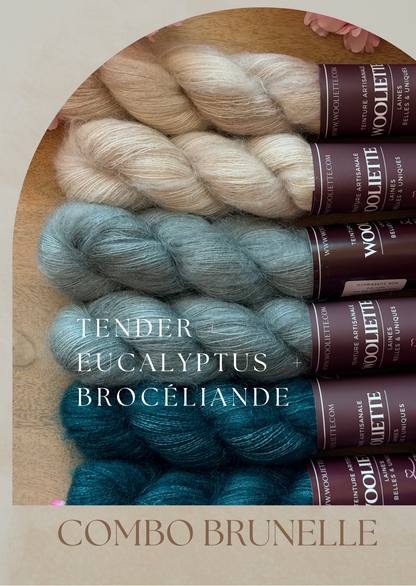 Combo Laine Pull Brunelle + Patron PDF Offert - Mohair Soie - Wooliette