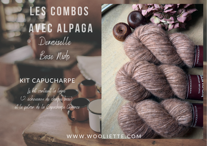 Kit laine et patron Capucharpe Garance base Alpaga