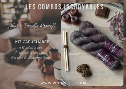 Kit laine et patron Capucharpe Garance base Yalux + Mohair