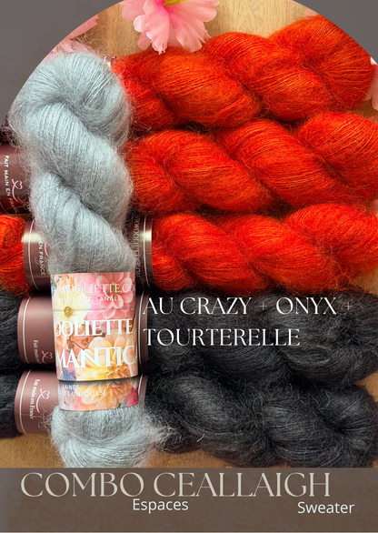 Combo Pull Ceallaigh Sweater (Espaces) - Mohair Soie Doucette