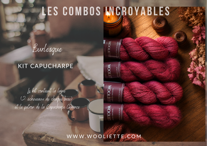 Kit laine et patron Capucharpe Garance base Yalux + Mohair