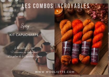 Kit laine et patron Capucharpe Garance base Yalux + Mohair