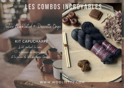 Kit laine et patron Capucharpe Garance base Yalux + Mohair