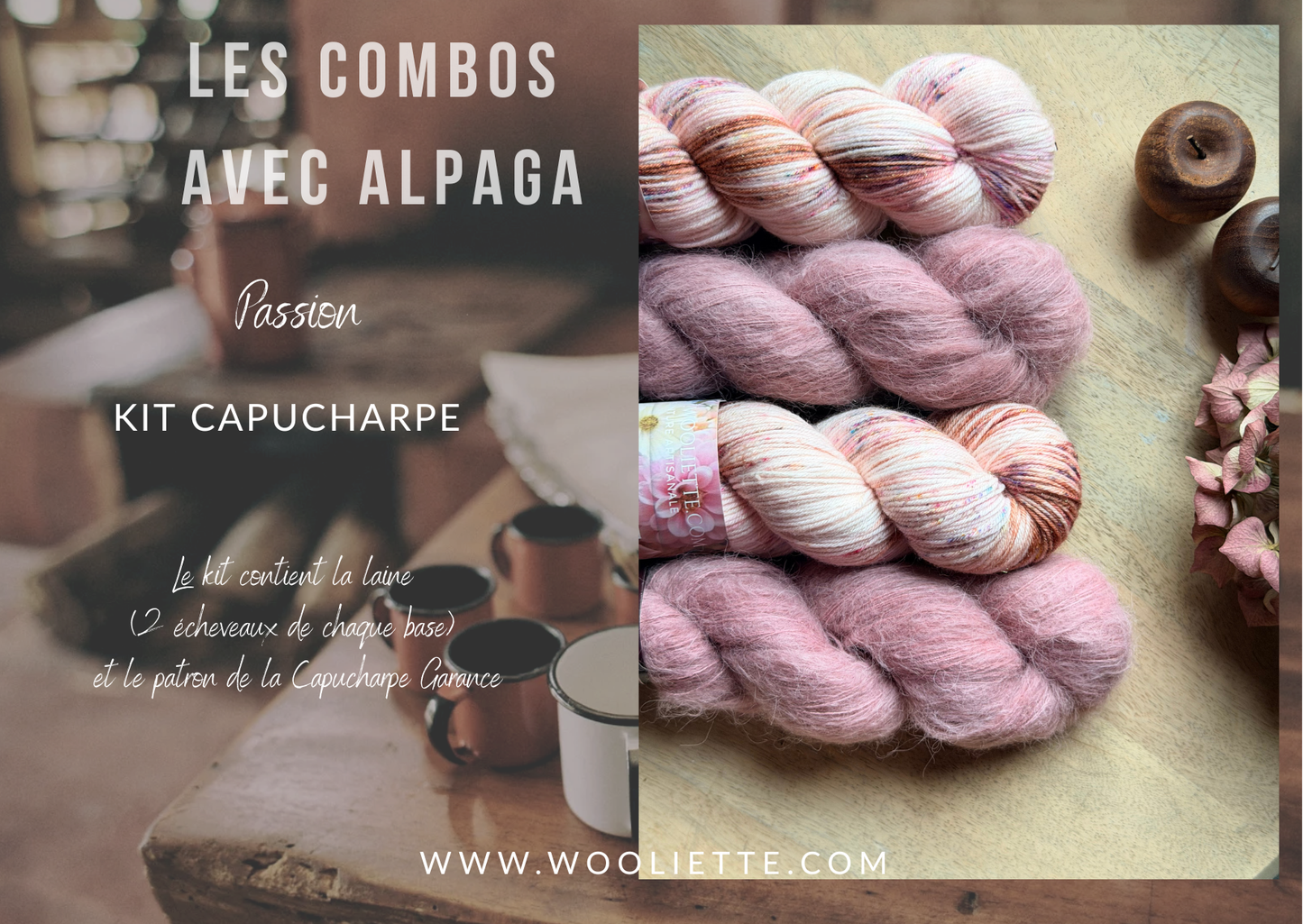 Kit laine et patron Capucharpe Garance base Alpaga