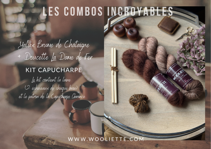 Kit laine et patron Capucharpe Garance base Yalux + Mohair
