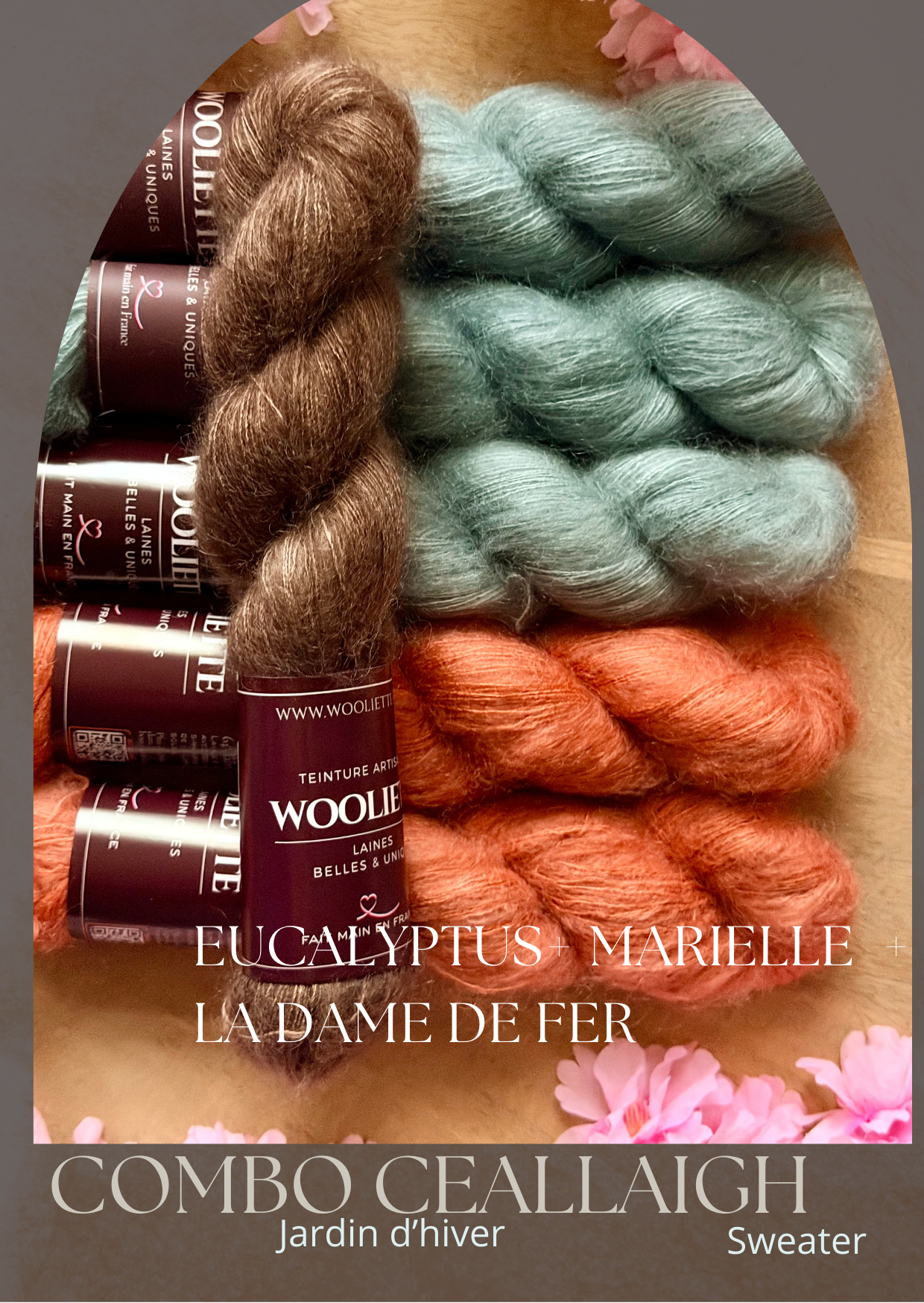 Combo Pull Ceallaigh Sweater (Jardin d'hiver) - Mohair Soie Doucette