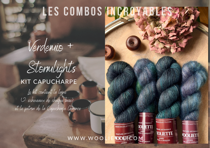Kit laine et patron Capucharpe Garance base Yalux + Mohair