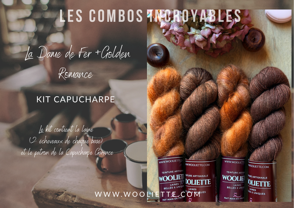 Kit laine et patron Capucharpe Garance base Yalux + Mohair