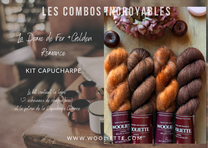 Kit laine et patron Capucharpe Garance base Yalux + Mohair