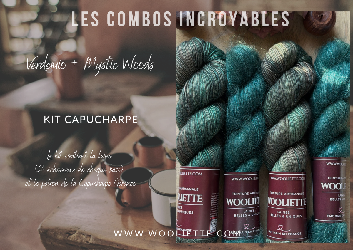 Kit laine et patron Capucharpe Garance base Yalux + Mohair