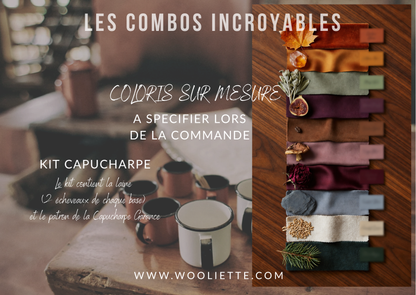 Kit laine et patron Capucharpe Garance base Yalux + Mohair