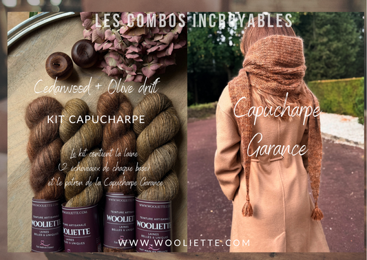 Kit laine et patron Capucharpe Garance base Yalux + Mohair