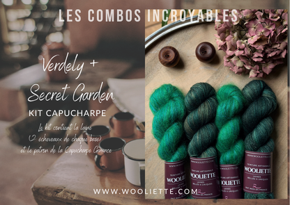 Kit laine et patron Capucharpe Garance base Yalux + Mohair
