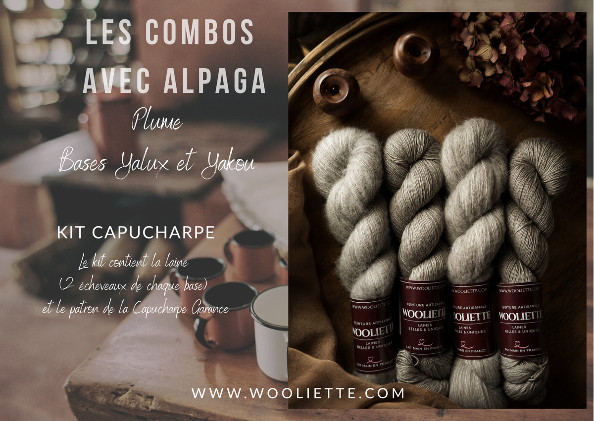 Kit laine et patron Capucharpe Garance base Alpaga