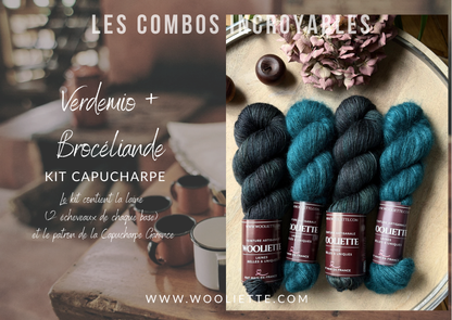 Kit laine et patron Capucharpe Garance base Yalux + Mohair