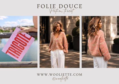 Cardigan Folie Douce tricoté en mohair coloris Spring Bouquet – magazine Tricote n°1 Wooliette