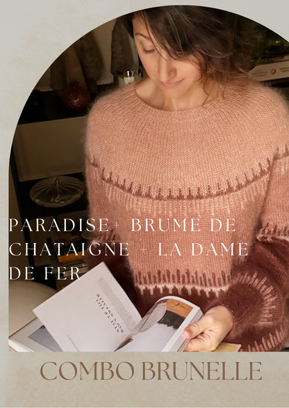 Combo Laine Pull Brunelle + Patron PDF Offert - Mohair Soie - Wooliette