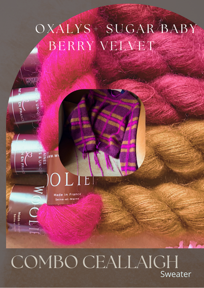 Combo Pull Ceallaigh Sweater (Augure) - Mohair Soie Doucette