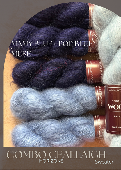 Combo Pull Ceallaigh Sweater (Horizons) - Mohair Soie Doucette