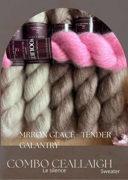 Combo Pull Ceallaigh Sweater (Le silence) - Mohair Soie Doucette